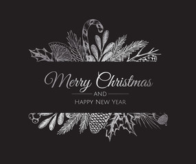 Merry Christmas background with christmas element. Vector illustration