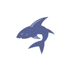 Shark logo template. A cute shark front face, diving School , scuba club, Snorkeling equipment shop