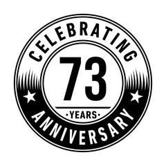73 years anniversary celebration logo template. Vector and illustration.