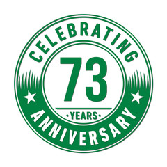 73 years anniversary celebration logo template. Vector and illustration.