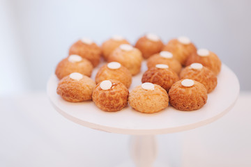 Sweet desserts on the table. Different desserts on candy bar