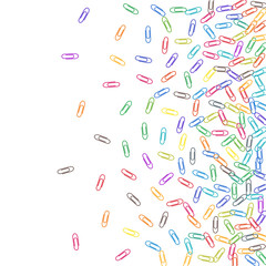 Stationary paperclips isolated on white background