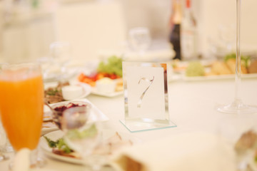 Element of decor in restaurant. Celenration wedding
