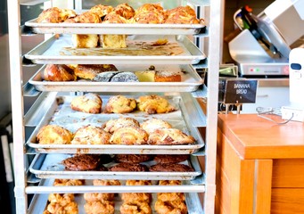 Patisserie racking trolley.