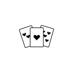 Isolated casino cards icon line design