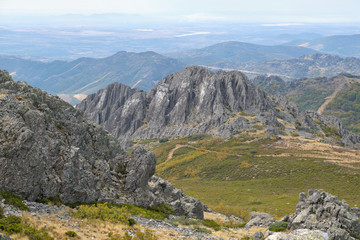 View from the peak of Las Villuercas, region of Extremadura, highest point in the region, next to the town of Guadalupe