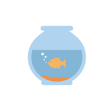 Isolated Fishbowl Icon Flat Design