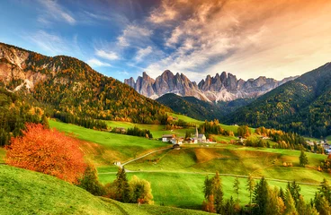Papier Peint photo Dolomites Beautiful landscape of Italian dolomites - Santa maddalena