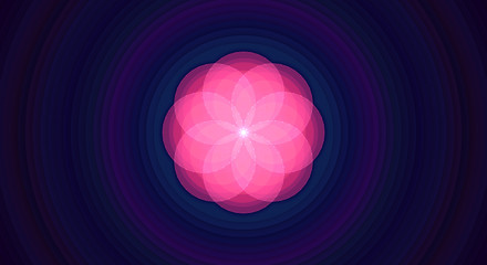 Sacred geometry, violet background. Vector design.