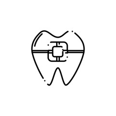 Isolated tooth icon line design