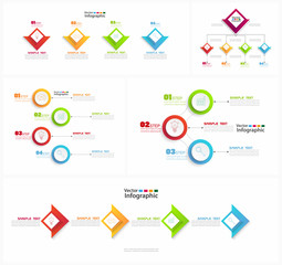 Set of colorful infographic can be used for workflow layout, diagram, number options, web design. Infographic business concept with options, parts, steps or processes. Vector Eps 10