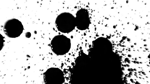 falling ink droplets corroding the surface