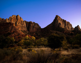 Fototapeta premium Zion National Park, Autumn Colors, Hiking in Zion, Camping in Zion
