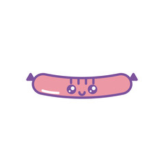 Isolated kawaii sausage icon fill design