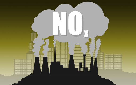 Environmental concept of nitrogen oxides or NOx air pollution