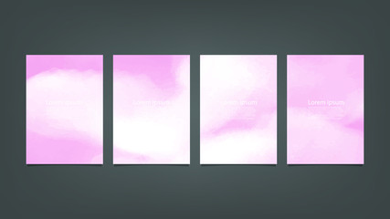 Pink watercolor Brochure template for you design,vector.