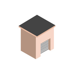 building industrial warehouse commerce isometric style