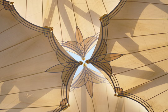 Big umbrella structure of al masjid al nabawi from the holy land and beautiful building structure madinah saudi arabia