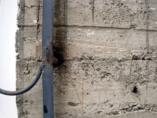 reconstructed wall of an ancient fortress