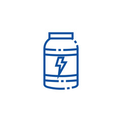 Isolated gym supplement jar line design