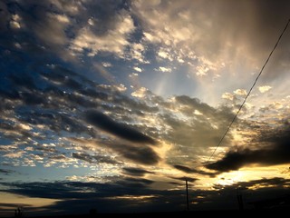 Obraz premium sky with clouds and sun