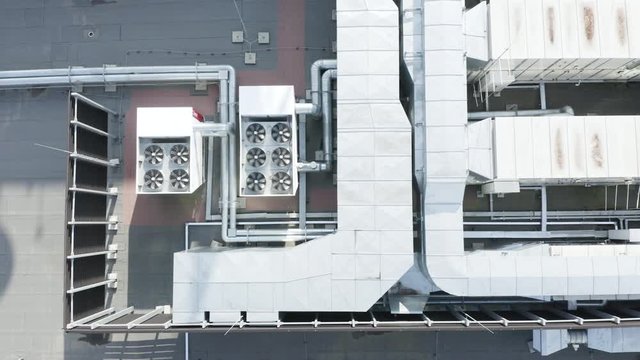 Roof air conditioners from drone.
