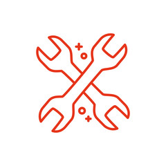 Isolated construction wrench icon line design