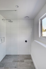 Fototapeta na wymiar Interior of basic empty shower room