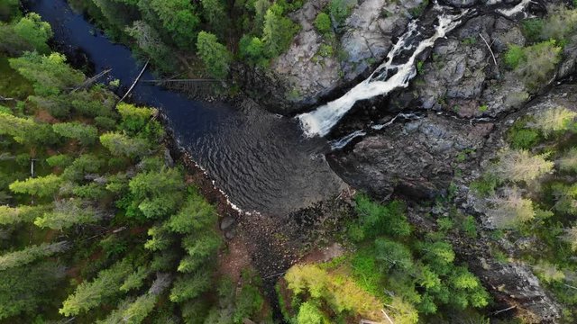 On the top view of waterfall