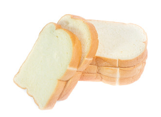 slice of bread on white background
