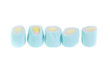 colorful marshmallows candy  on white background