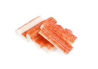 crab sticks  on white background