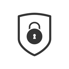 Protection Shield Lock Icon Vector Illustration