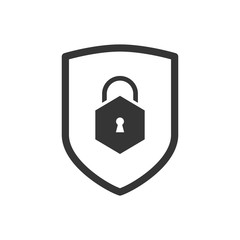 Protection Shield Lock Icon Vector Illustration