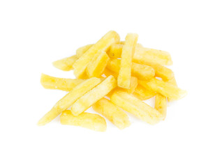 french fries on white background