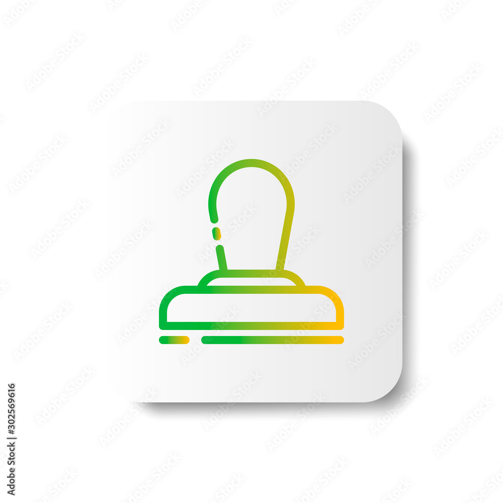 Poster stamp icon unconnected line in smooth gradient color
