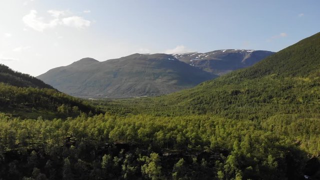 Landscape with mountains and blue sky