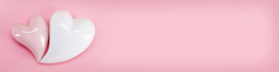 Valentine heart on pink background