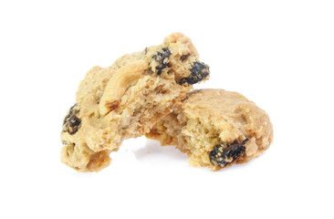 Chocolate chips cookies isolated on white