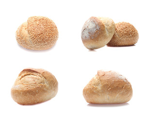 bread isolated on a white background (set  mix   collection)