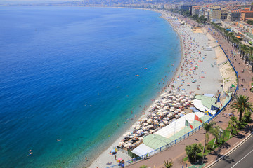 Cote d'Azur beach in French Riviera in Nice