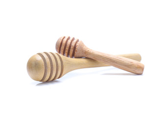 honey dipper wood isolated on white background