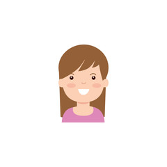 Isolated girl cartoon icon flat design