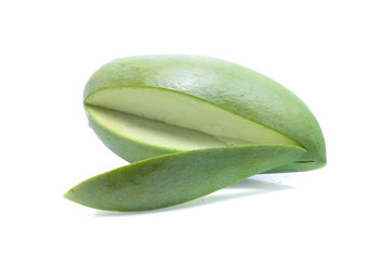 green mango on white background