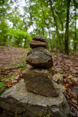 Rocks Stacked in Forest