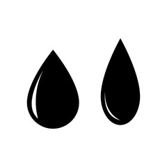 water drop icon vector in flat design