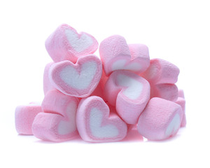 colorful marshmallows candy isolated on white background