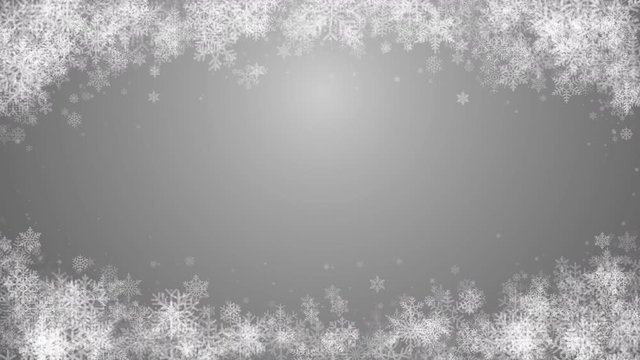 Abstract background with snowflakes on a loop