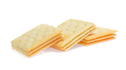 Cracker isolated on over white background