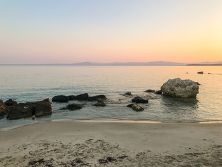 Scenes along the shores of Halkidiki Greece in the early morning light
